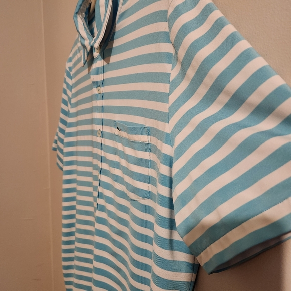 RLX Ralph Lauren Performance Polo‎ Pocket Golf Shirt - Medium Stripes Blue White - Picture 4 of 6
